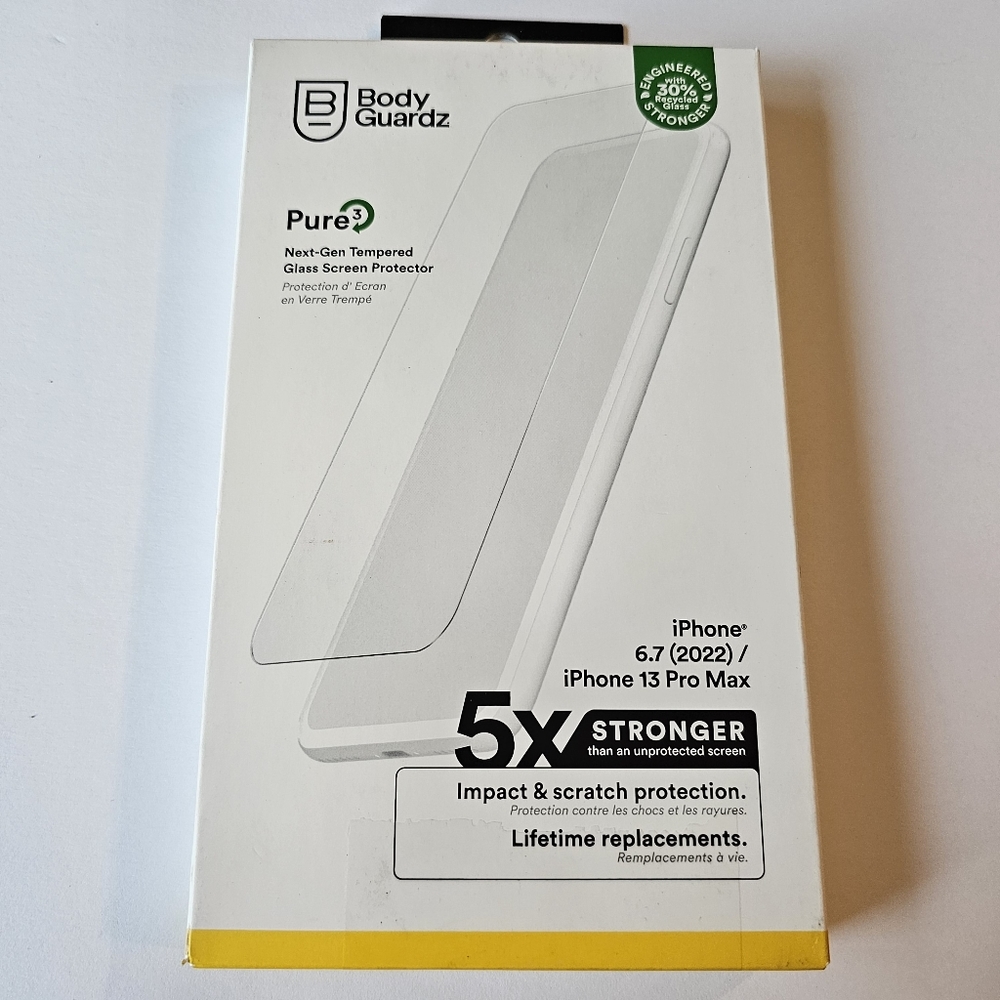 iPhone 14 Plus/13 Pro Max - BodyGuardz Pure3 Screen Protector (ECO-FRIENDLY)